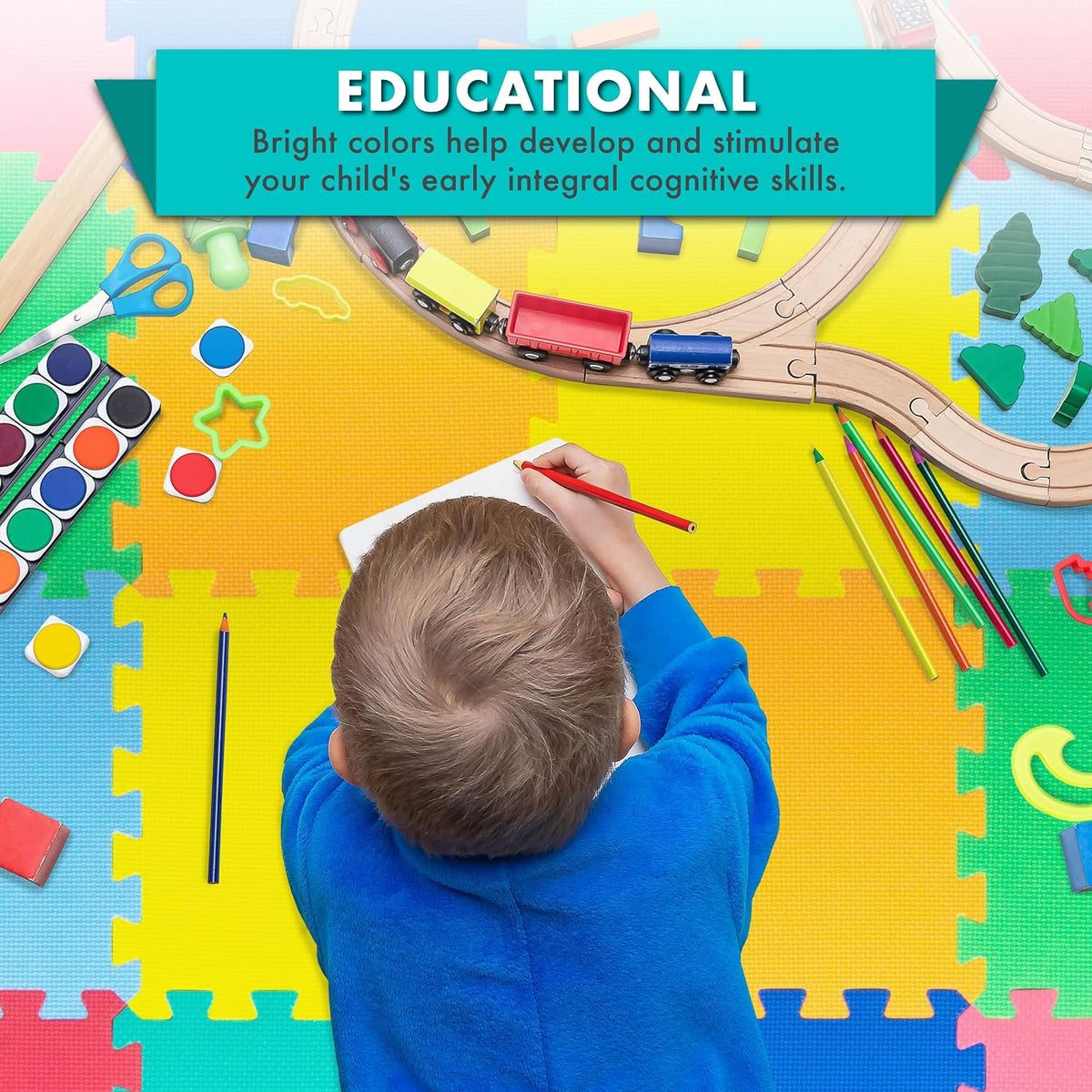 ProSource Play Mat, Soft Foam Floor Tiles for Kids - image 3