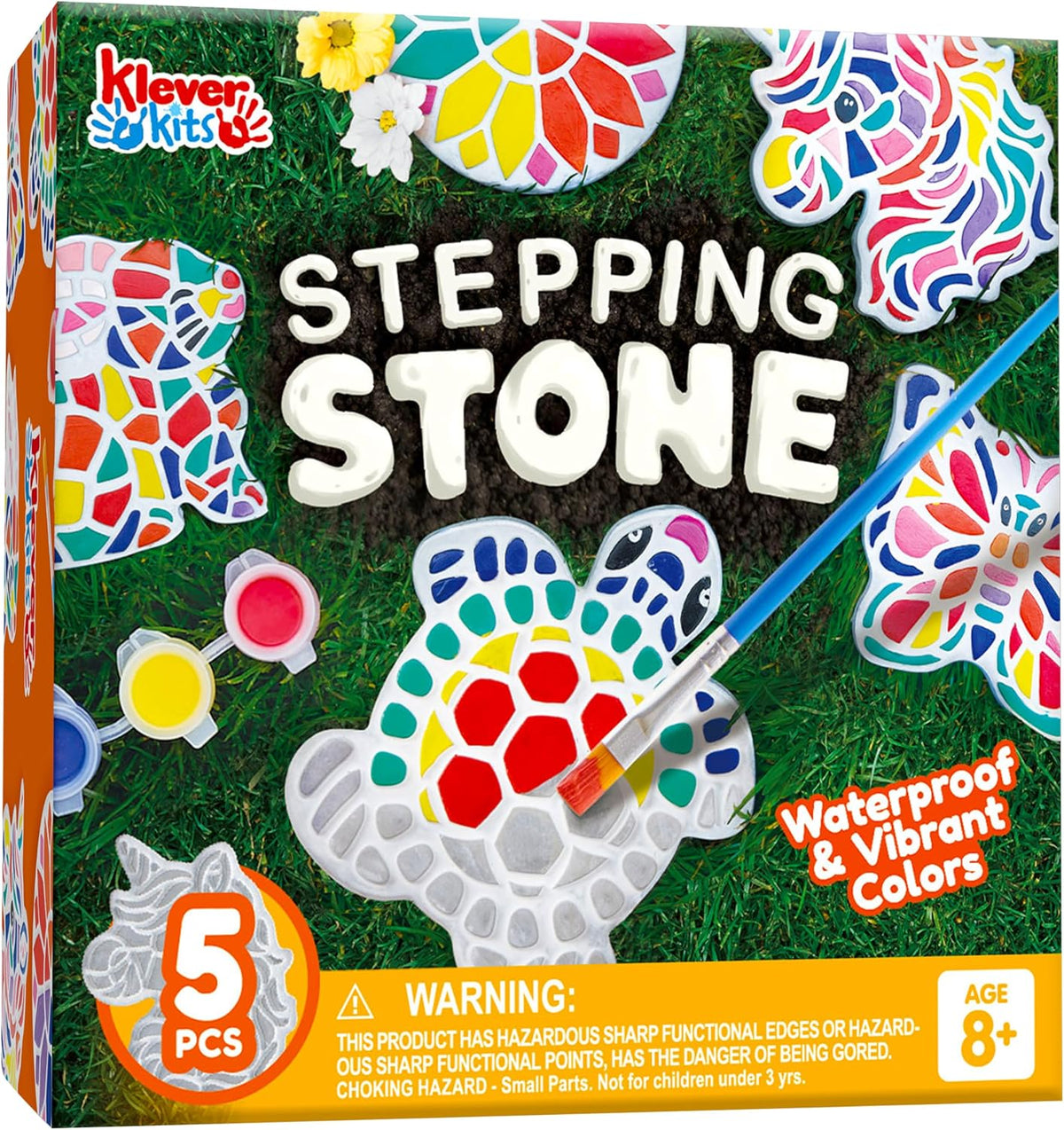 Klever Kits stepping stones painting kit with unicorn and sunflower stones
