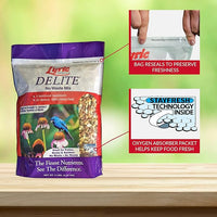 Lyric Delite Wild Bird Seed for Outside Feeders - No Waste Bird Food, Nuts & Seeds Mix, Attracts Buntings, Chickadees & Finches, 10 lb (Pack of 2-5 lb Bags)