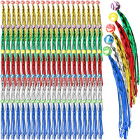 Leyndo comet streamer balls, colorful rubber bouncy balls with long ribbon tails