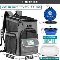 PetAmi Dog Backpack Carrier - Heather Gray / 12.5"L x 12.0"W x 16.5"H - image 2