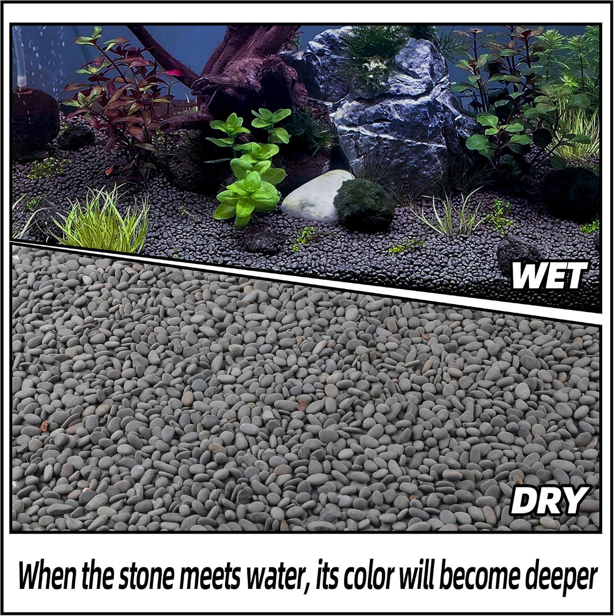 CJGQ Decorative River Rocks Pebbles for Succulents - 18lb / Black-Small - image 4