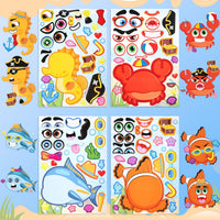 JOYIN 36 Sheets 9"x6" Make a face Stickers for Kids - Sea - image 4