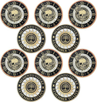 Misdary memento mori challenge coins in classic style copper finish with medallion box - view 2