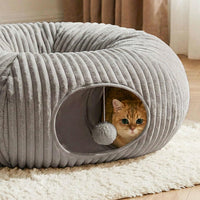 Cat Tunnel Bed with 40 Pcs Interactive Cat Toys - Grey / Medium - image 3