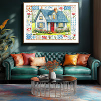 Blueforest Puzzles for Adults 500 Pieces - Quilted Cottage / 23" X 15" - image 4