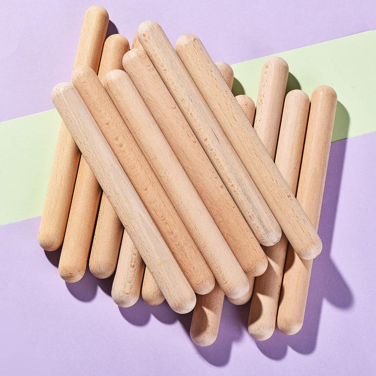 MGTECH 16-pack of 8 inch natural beech wood lummi rhythm sticks with carry bags - view 4