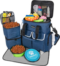 PetAmi Dog Travel Bag Organizer, Pet Supplies Diaper Tote - 12.0"L x 5.0"W x 15.0"H / Heather Navy