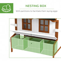 47Chicken Coop, Wooden Chicken House Raised Rabbit Hutch With Waterproof Roof, Nesting Box And Handles For 3-5 Hens, Pou