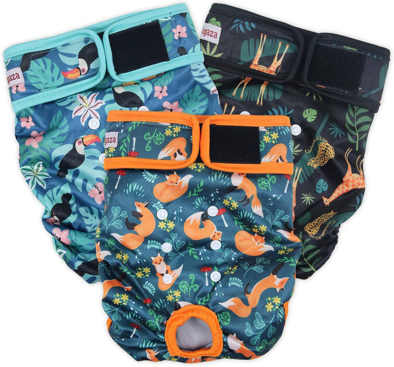 Washable Reusable Female Dog Diapers Small Medium Large Doggie Puppy - Giraffe / Small / 3