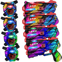 Laser Tag Guns Set of 4 Laser Tag Guns with Digital LED Score Display - Multicoloured