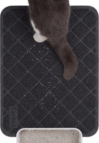 Conlun Cat Litter Mat Litter Trapping Mat - Black / Small (24" x 15")