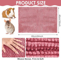 Amylove 4 Pcs Guinea Pig Cage Liner Guinea Pig Bedding Washable Fleece Pee Pads Reusable Small Animals Training Mat Small Animal Sleeping Bed for Bunny Hamster (Green Pink,16 x 24 Inch)