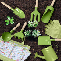 Qtioucp Kids Gardening Set 14Pcs Garden Tools with Tote Bag - Green-1 - image 3