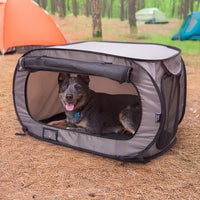 SportPet Designs Large Pop Open Kennel, Portable Cat Cage Kennel - Tan - image 3