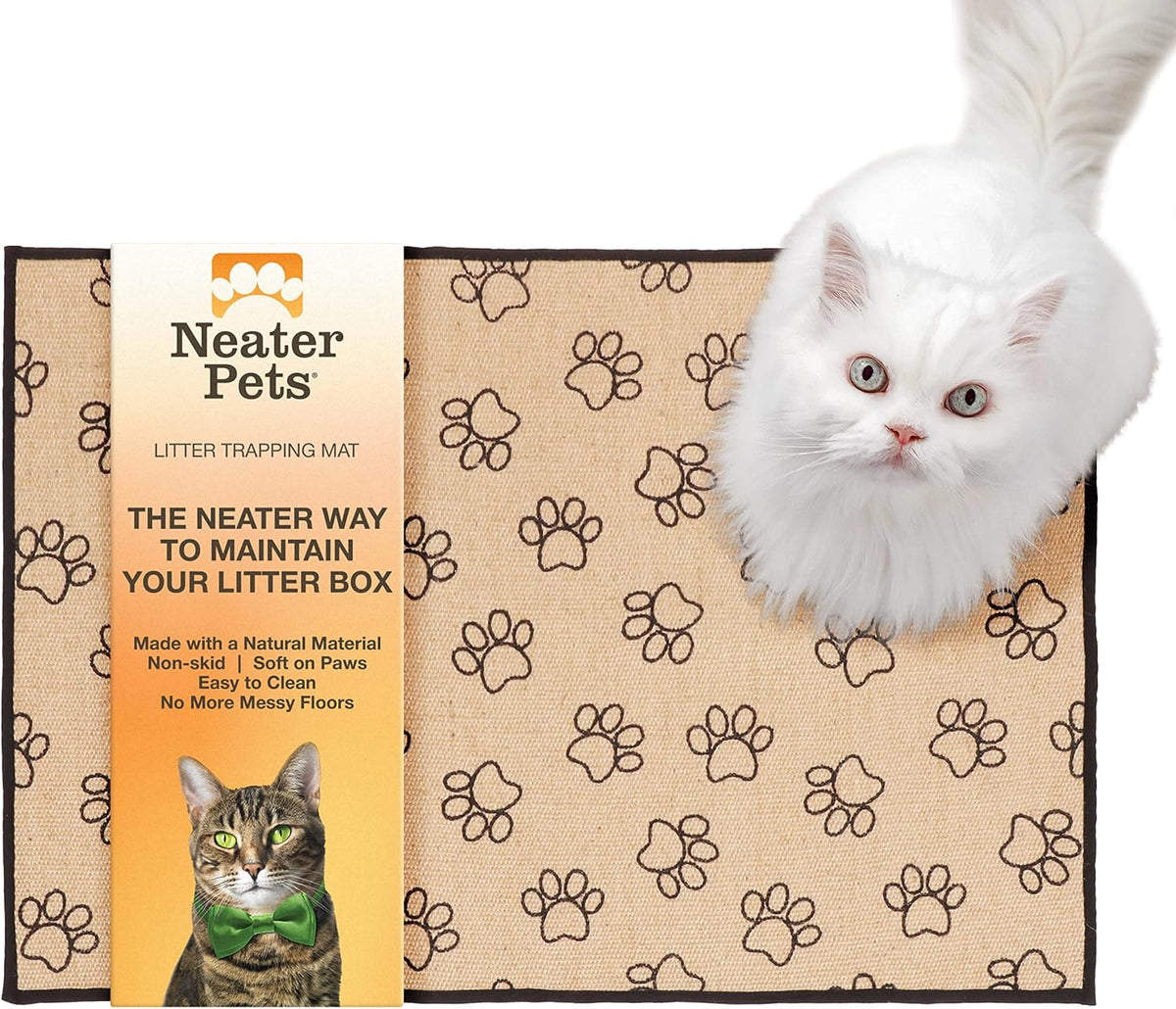 Neater Pets Jute Cat Litter Trapping Mat - Paw Print