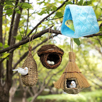 2 Pack Warm Bird Nest House Bed Hanging Hammock Sleeping Bed Plush - Blue and Grey - image 4