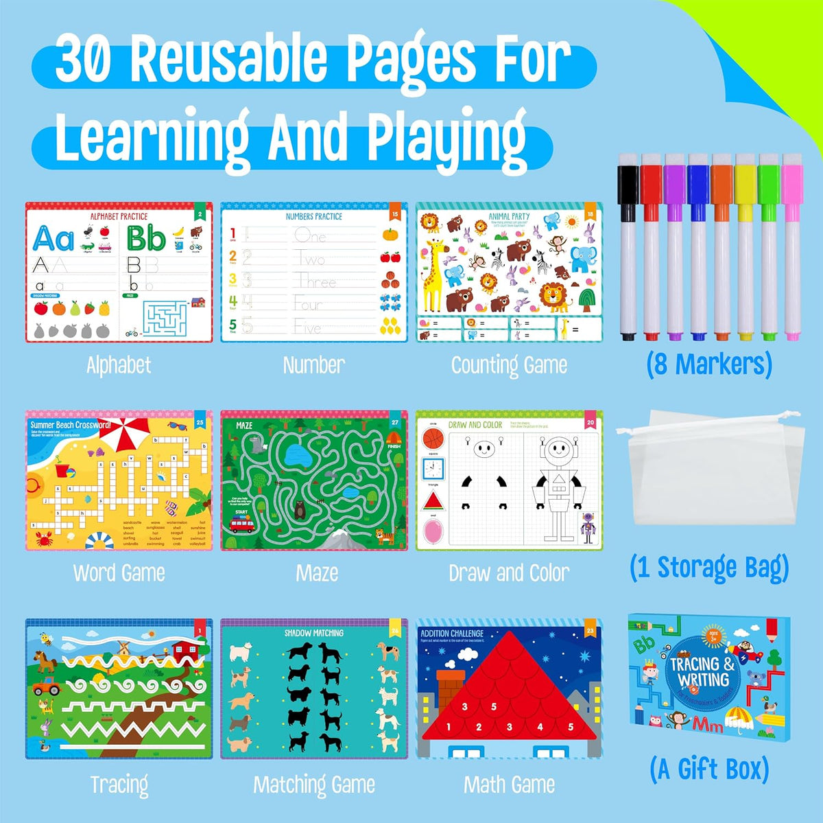 SpriteGru search and find book for kids with dry erase markers and storage bag - view 26