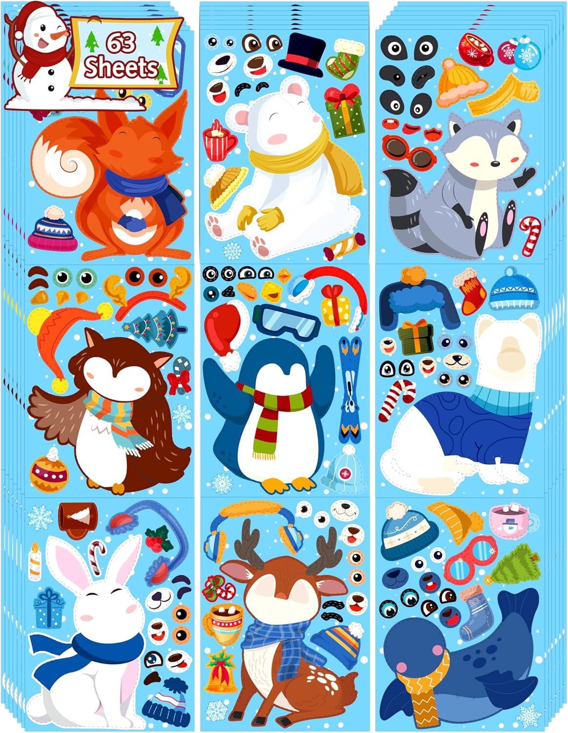 LINAYE make your own Halloween stickers, 60 sheets with ghost, witch and vampire parts