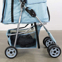 VIVO Pink 4 Wheel Pet Stroller for Cat, Dog and More - Blue - image 2