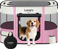 Love's cabin Pet Puppy Dog Playpen - Light Pink / Large