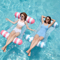 SLOOSH 2 Packs Hammock Pool Floats Adults - Strip-Aquablue, Pink