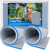 8-Layer Fast-Acting Aquarium Filter Pad - 15.74"x11.81"x0.6" (2 Pack)