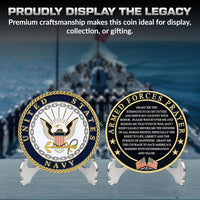 Military Gift Shop Air Force Armed Forces Prayer Coin - Navy - image 3