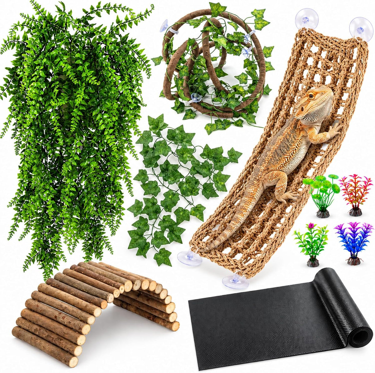 HERCOCCI Bearded Dragon Tank Accessories - Large