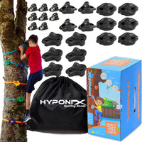 Hyponix Ninja Tree Climbing Kit for Kids - Black - Monkey Tree Climbers 2.0