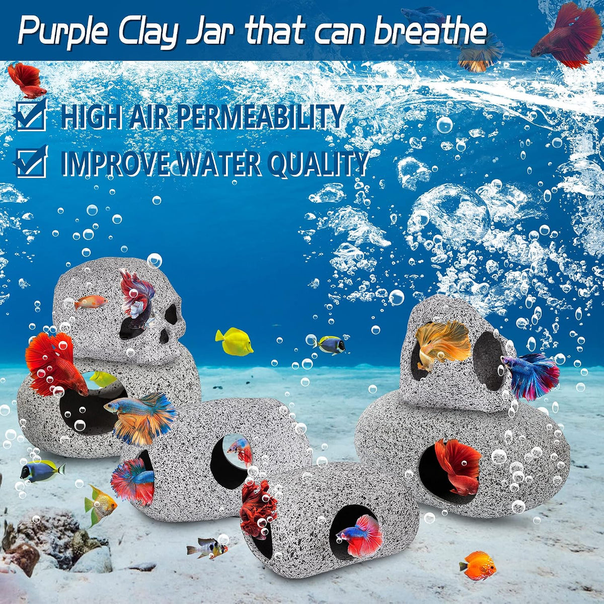 Ameliade Betta Fish Tank Rock Cave Decor Aquarium Accessories - Medium (1 Piece) - image 4