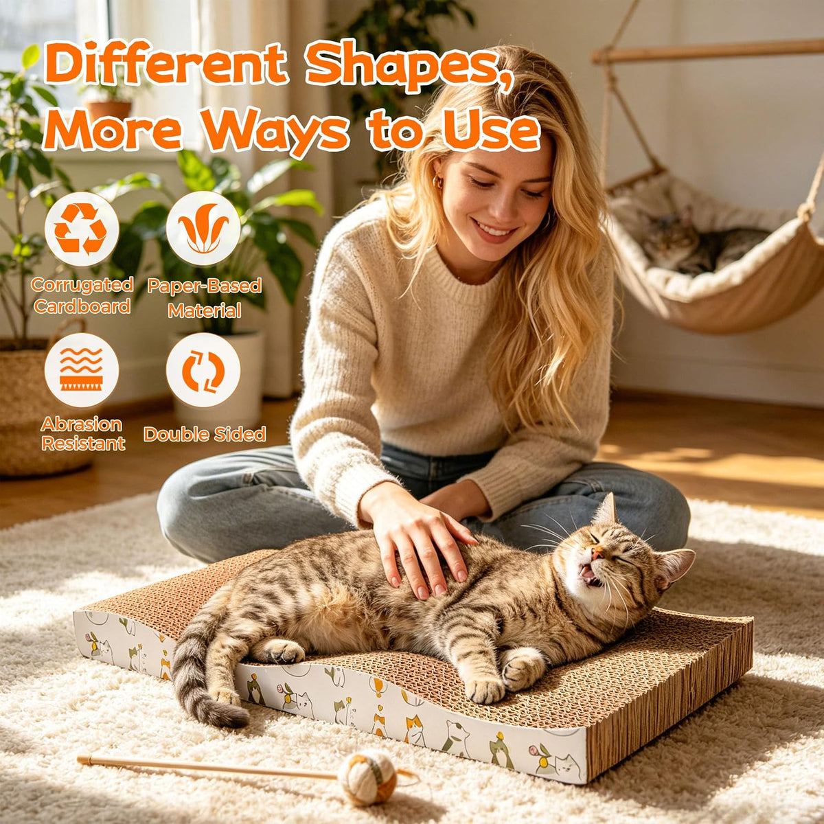 PatiencET Cat Scratch Pad with Box - Mix - 4 Pack - image 3