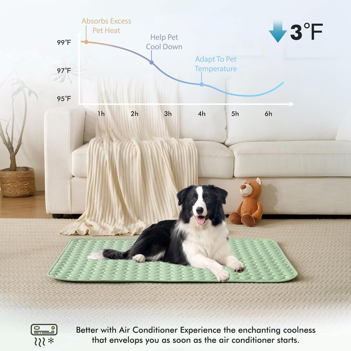 MICROCOSMOS Summer Cooling Mat & Sleeping Pad - 24" x 18" / Green - image 2