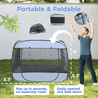 XXLarge Popup Portable Dog Houses - Gray / XLarge, 5.3' x 5.3' x 4'H - image 2