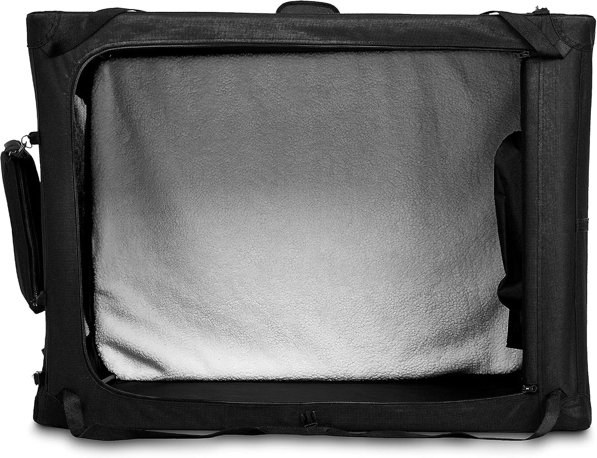 Amazon Basics Portable Folding Soft Pet Dog Crate Carrier Kennel - BLACK / 41.9"L x 30.9"W x 30.7"H - image 3