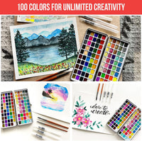 Premium Watercolor Paint Set Bundle with 100 Vibrant Colors for Adults – Fun for Kids & Family - Standard Set - image 2