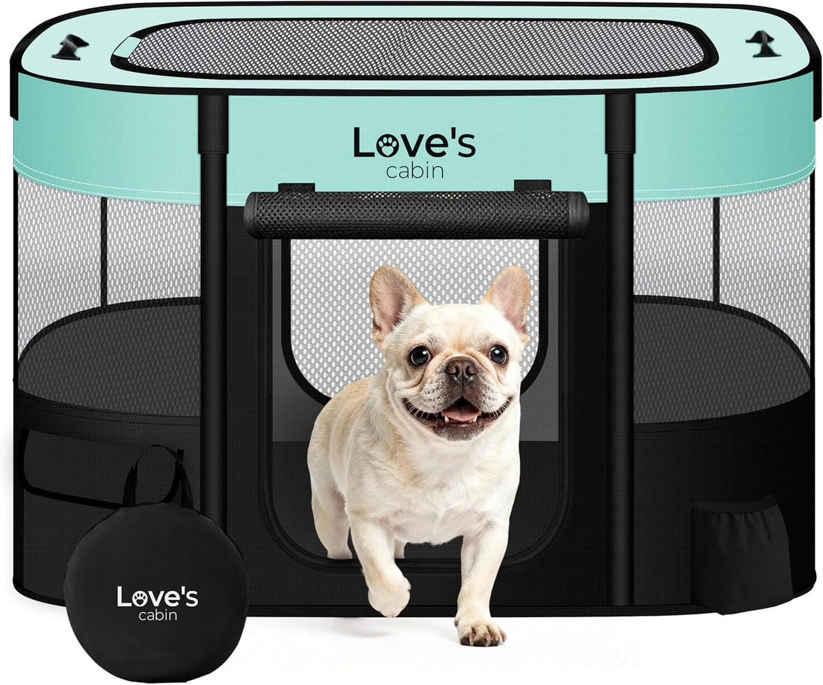 Love's cabin Pet Puppy Dog Playpen - Green / Small