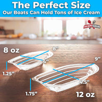 Super Fun Recyclable Banana Split Boats 50Pk. Best Long 12Oz - 100 Pack / 8 Oz + 12 Oz Combo - image 2