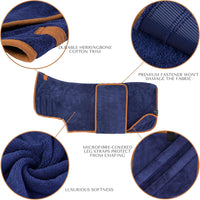 Lucky Pooch Dog Robe, Luxurious Dog Bathrobe - XL / French Navy - image 3