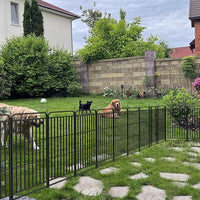 Dog Playpen Outdoor 24 Panels Heavy Duty Dog Fence 47" Height with Thick Pipe Anti-Rust with Doors Portable for RV Camping Yard, Total 54FT, 227 Sq.ft, Snowy Black