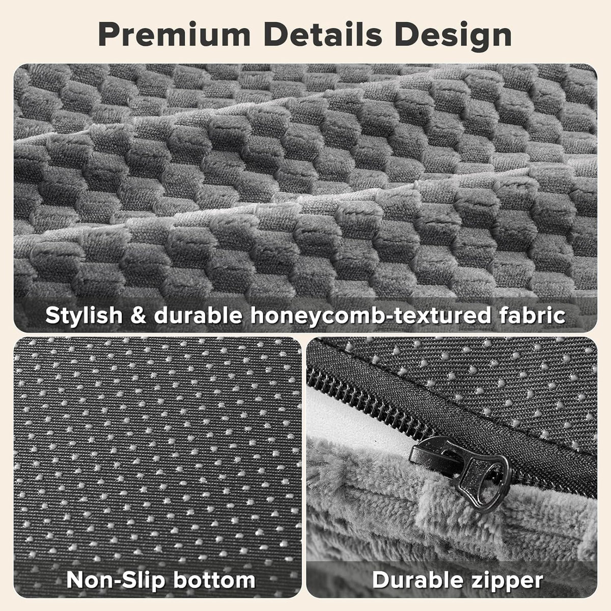 JOEJOY XL Orthopedic Dog Beds Large Sized Dog - Dark grey / XL(42"x 32"x 7") - image 3