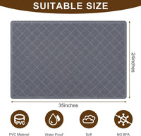 Cat Litter Box Mat, Trapping Mat Premium Durable PVC Pad - Grey / 24*35in Grey - image 2