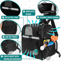 PetAmi Dog Backpack Carrier, 4-Way Entry Ventilated - Black - image 3