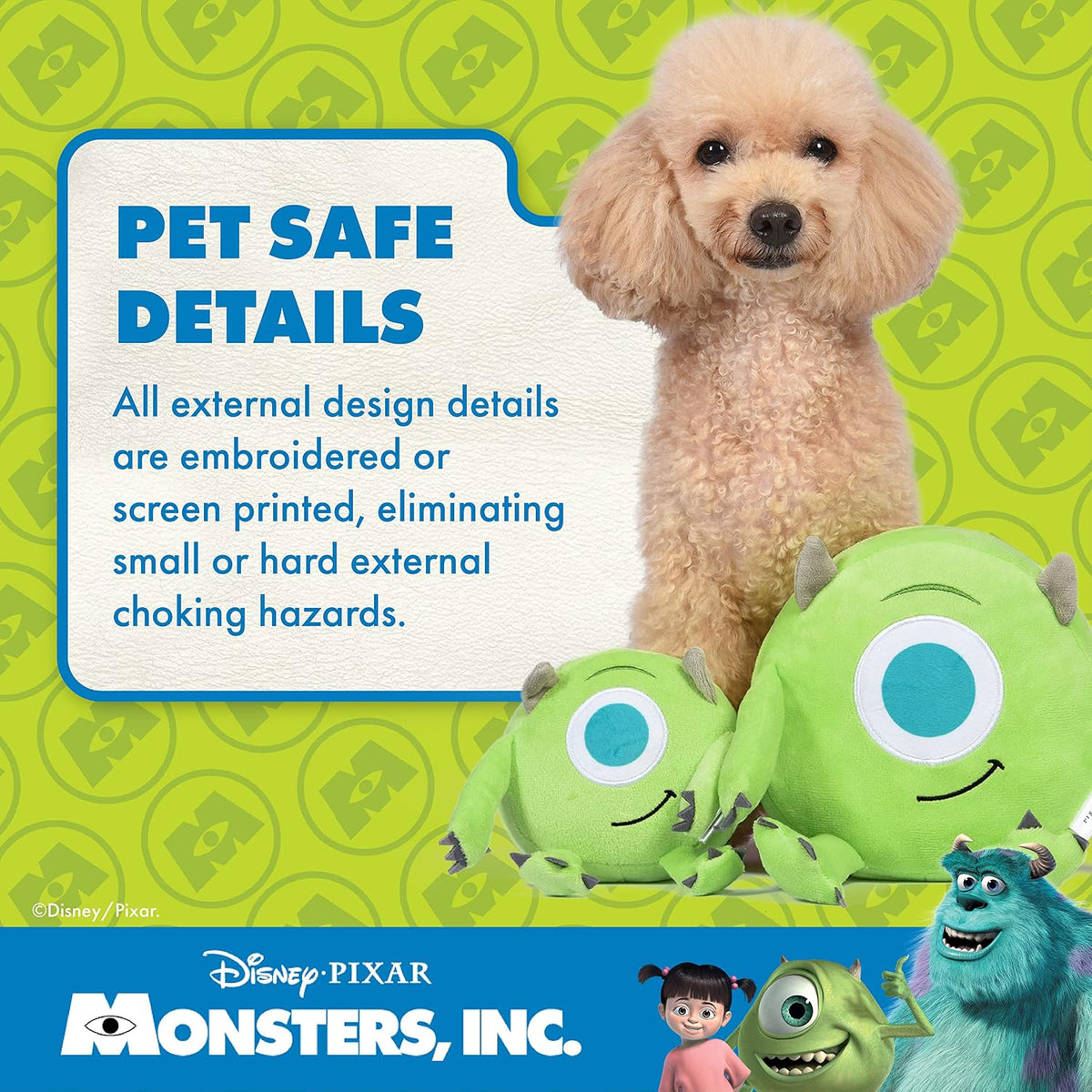 Disney for Pets Pixar Monsters Inc Sulley Plush Dog Toy - Mike Wazowski Plush / 9 Inch - image 4
