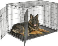 New World by Midwest 42-Inch Single Door Crate, for Large Breeds - Double Door - Black / XL (48"L)
