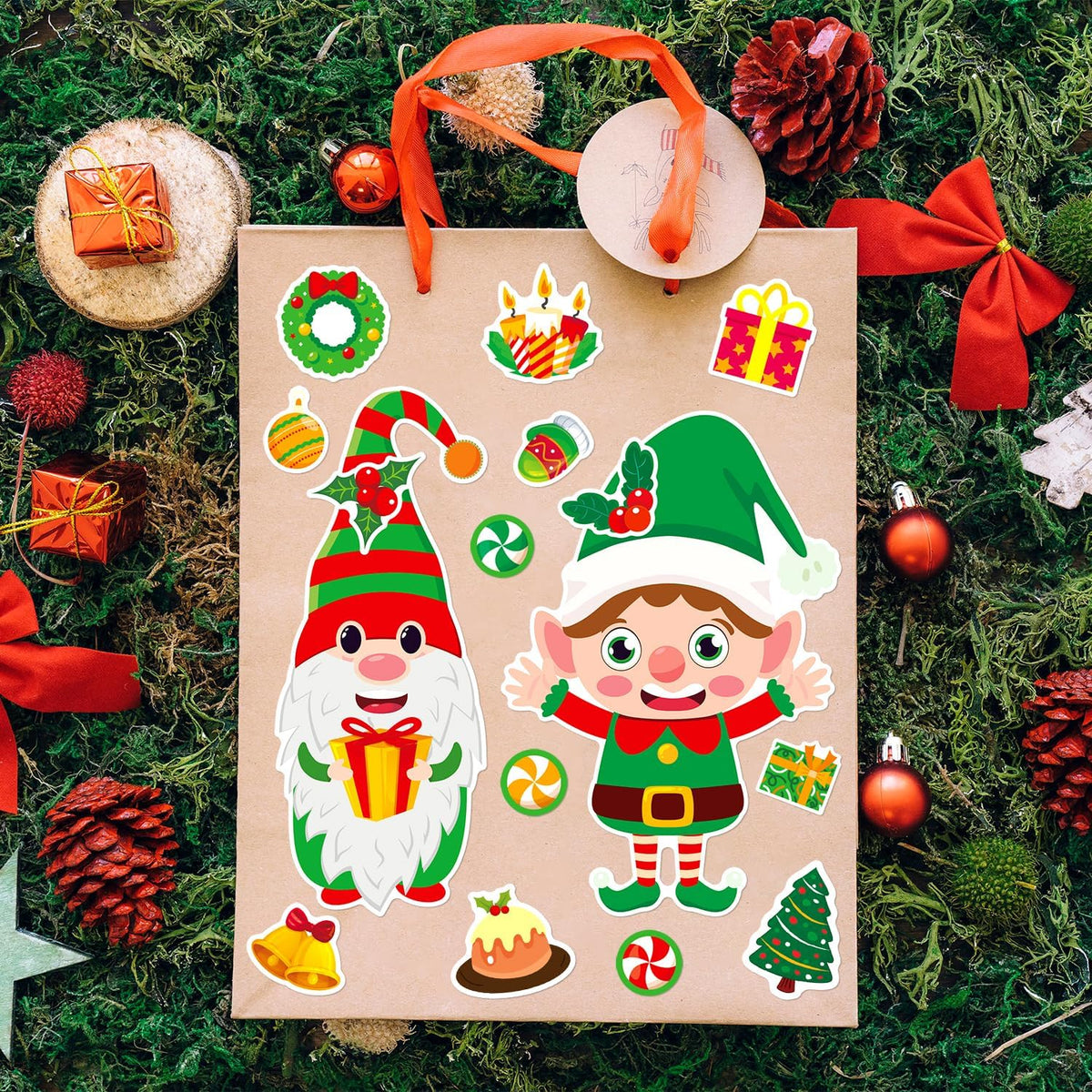 Halloween Stickers for Kids, 24 DIY Face Sheets - Christmas2 - image 3