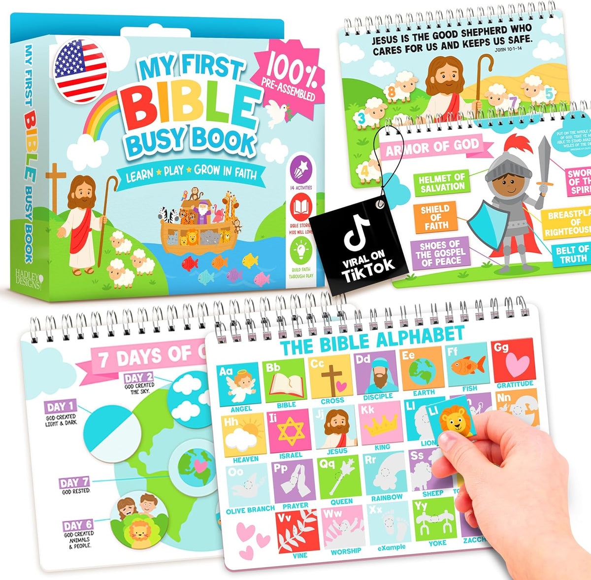 My First Busy Book Screen Free Activities for Toddlers 3-5 Activity - Colorful Bible Busy Book