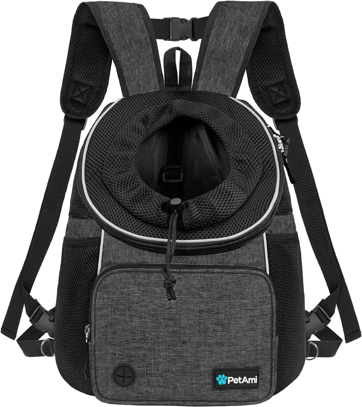 PetAmi Dog Front Carrier Backpack - Medium (15x8x15.5) / Dark Gray
