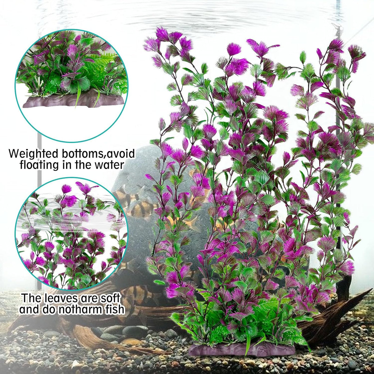 Aquarium Plastic Plants Extra Large Aquarium Plant 20.4-inch Tall - B / 20.4 in - image 3