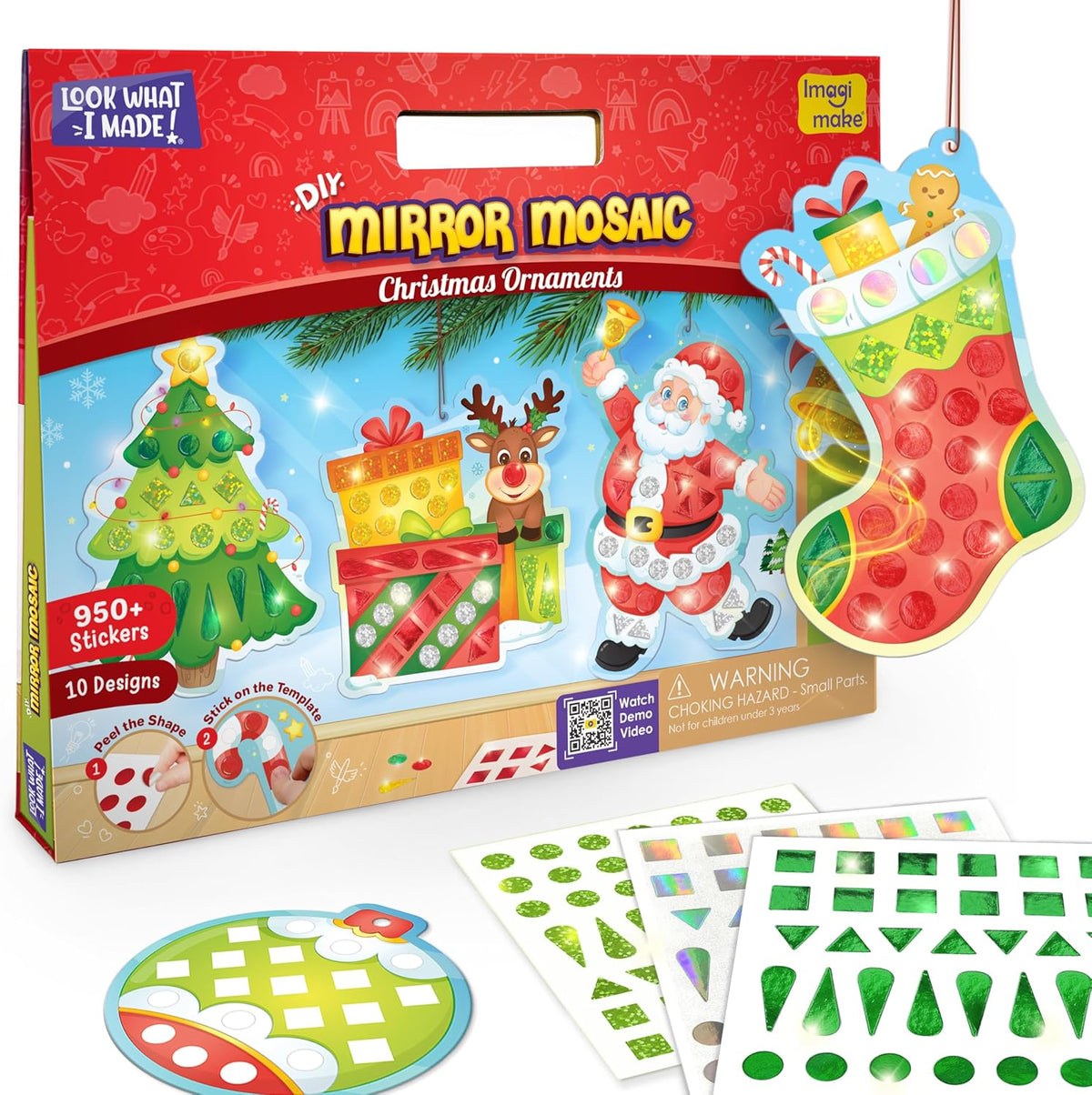 Imagimake Mirror Mosaic, Princess & Unicorn, 10 Templates - 5. Christmas